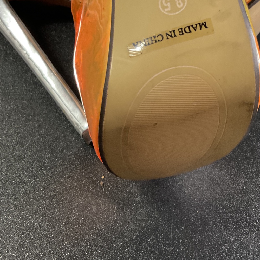 Silver Platform Heels with Orange Transparent Str… - image 7